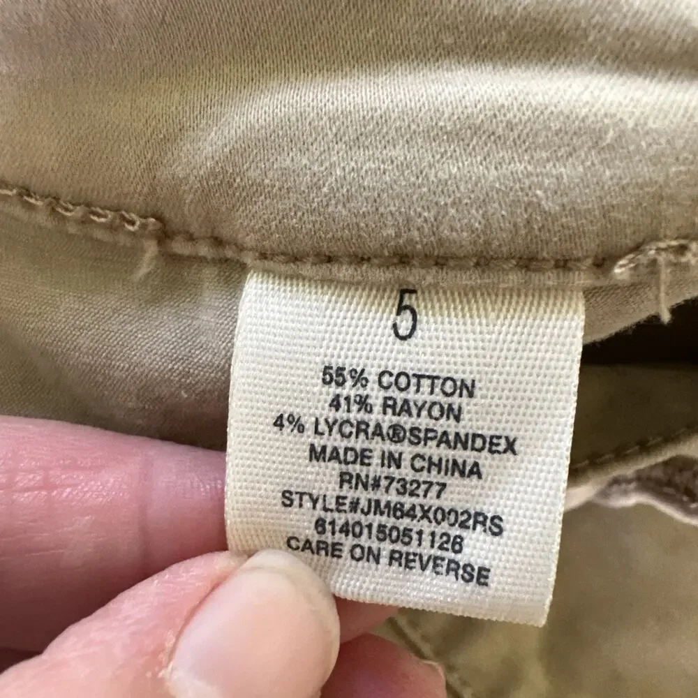 Mudd Size 5 FLX Stretch Khaki Pants Utility Skinny Zip Detailing Women’s/juniors